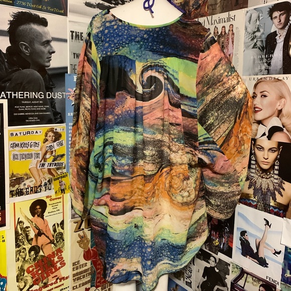 SOLD- J Valdi Multi Colored Swimsuit Coverup - Sz M - Picture 2 of 4